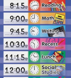 Picture of a schedule